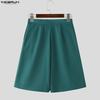 INCERUN Two Pieces Men V Neck Thin Sleeveless Vest and Pleated Shorts Clothing Sets