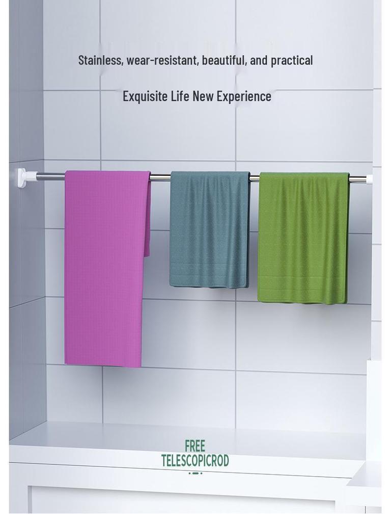 Telescopic Rod: Punch-Free Clothes & Curtain Rack for Balcony