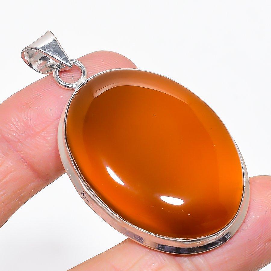

Carnelian Gemstone Handmade 925 Sterling Silver Jewelry Pendant 2.17 KJ-135