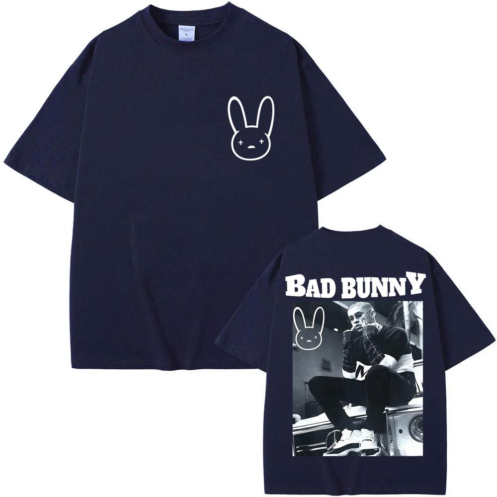 Rapper BAD BUNNY Vintage T Shirt Men Women Hip Hop Fashion High Quality T-shirts Oversized Cotton T Shirts Streetwear Gifts
