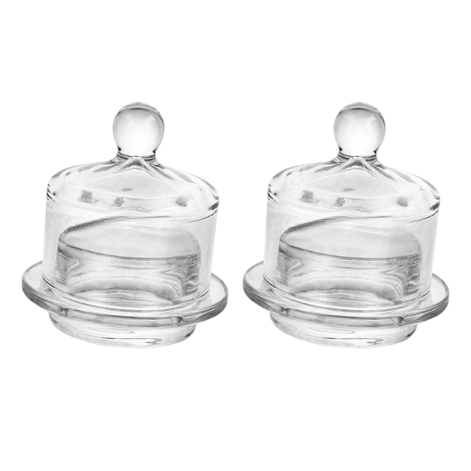 

2 Pieces Glass Butter Dishes with Lid Versatile Premium Butter Keeper Storage Container for Candy Dining Table Desserts Jelly чистый