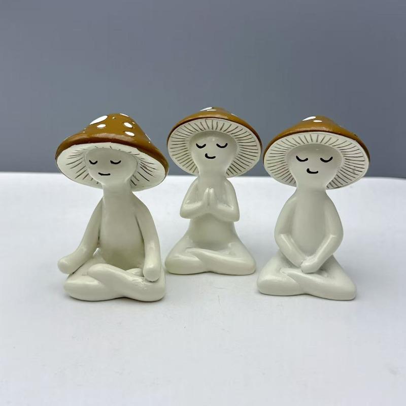 Meditation Mushroom Decorative Item, Sitting Mushroom Decorative Item