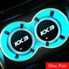 2PCS Car LED Luminous Water Cup Holder Mat for KIA K2 K3 K4 K5 KX3 RIO Sportage Sorento Soul Ceed Cerato Optima Oprius Forte
