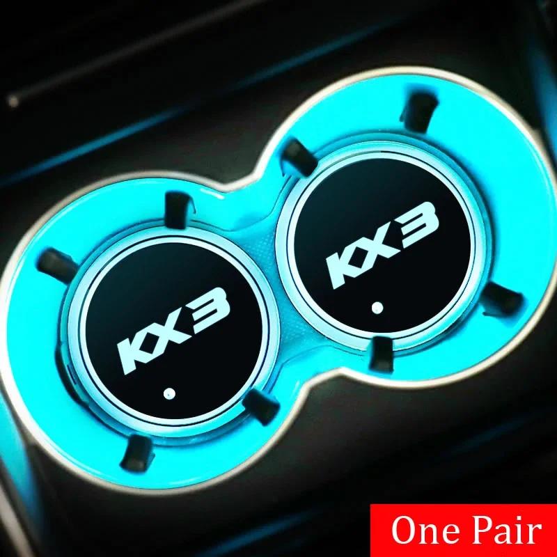 2PCS Car LED Luminous Water Cup Holder Mat for KIA K2 K3 K4 K5 KX3 RIO Sportage Sorento Soul Ceed Cerato Optima Oprius Forte