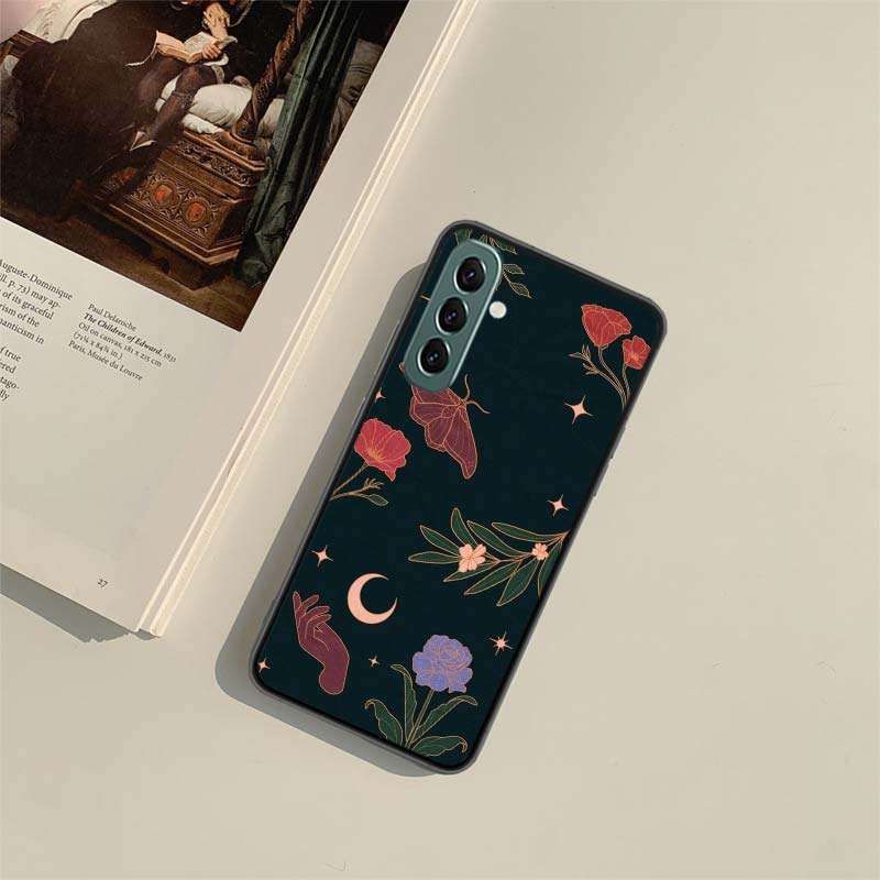 Luxury Moon Star Flower Phone Case for Samsung A54 A14 A24 A34 A17 A37 A57 A55 A35 A25 A15 A07 A05S A04S A12 A22 A32 A52S A72 Ga