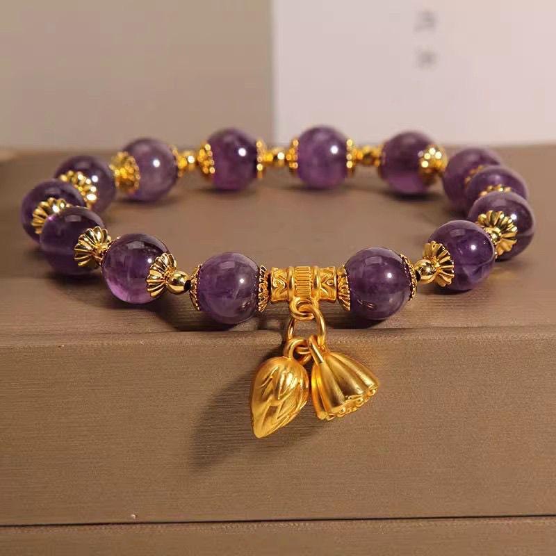 JYL TS Bracelet Purple Lotus Jade -Cultivates Spirituality & Attracts Elegant Luck