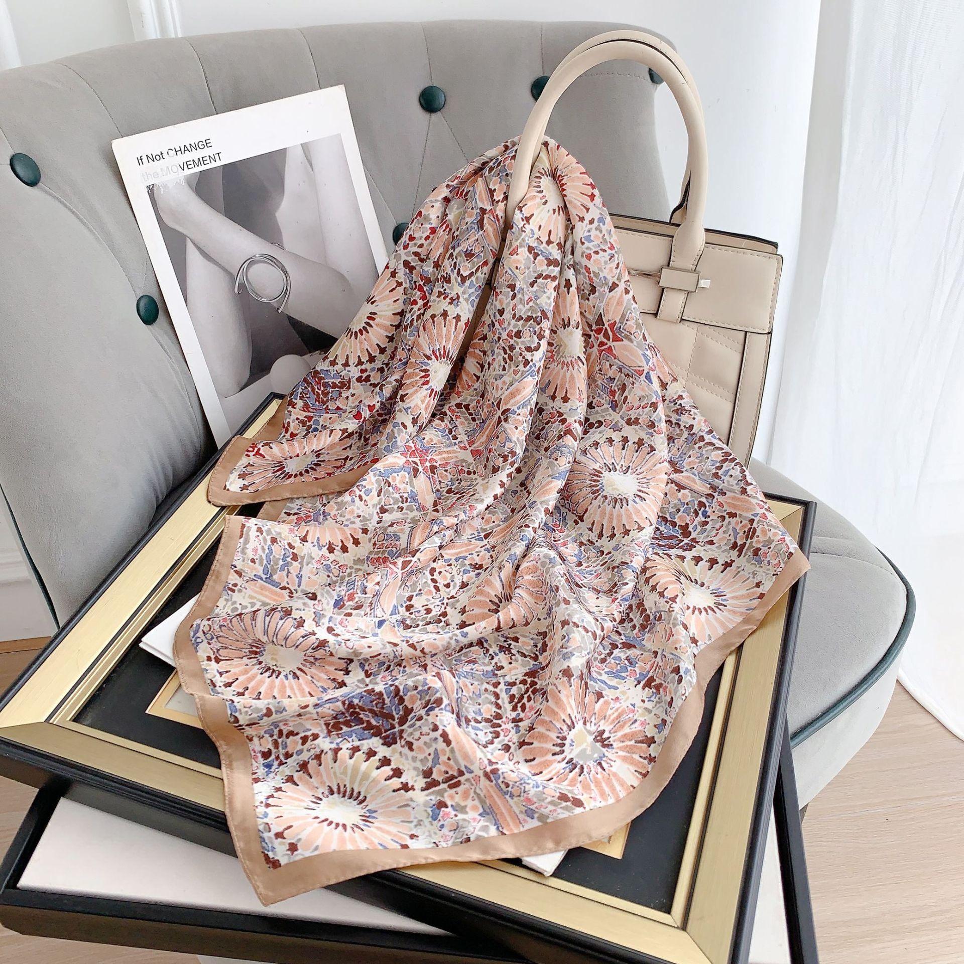 

Модный платок, шейные шарфы, женские 70x70 см, маленькие шали и накидки, шарфы-хиджабы 70x70cm хаки