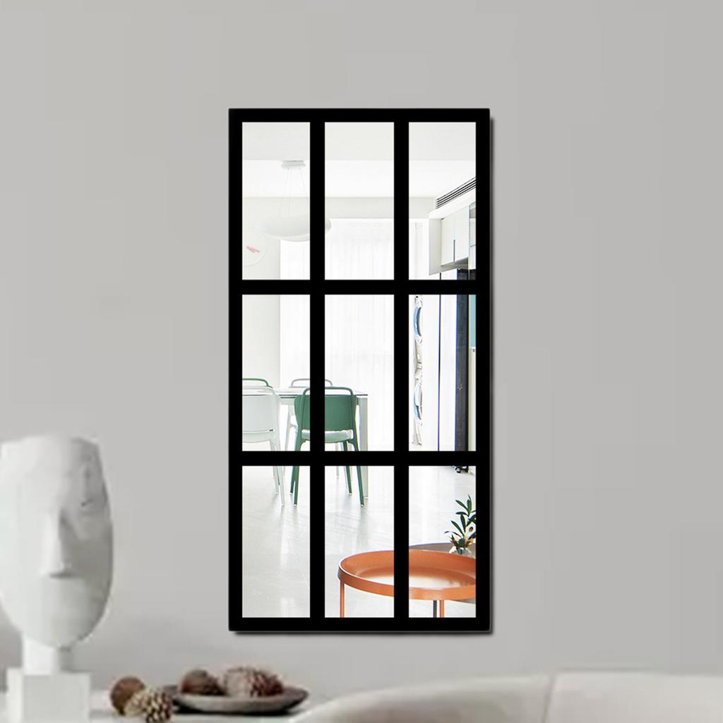 Decorative Wall Mirror Minimalist Imitation Window Wall Mirror Wall Decor for Living Room Farmhouse Bathroom Kitchen Bedroom