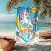 Custom Name Ultra-Soft Beach Towel with Unicorn Theme,Ideal for Pool - Camping, Diving - Perfect Travel Essential, Vibrant Beach Towel.
