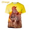 Zebra Pattern T Shirt Men's Cute Animals 3D Printed T-Shirts Summer Fashion Kids Women Casual Cool O Neck Loose Tees Tops
