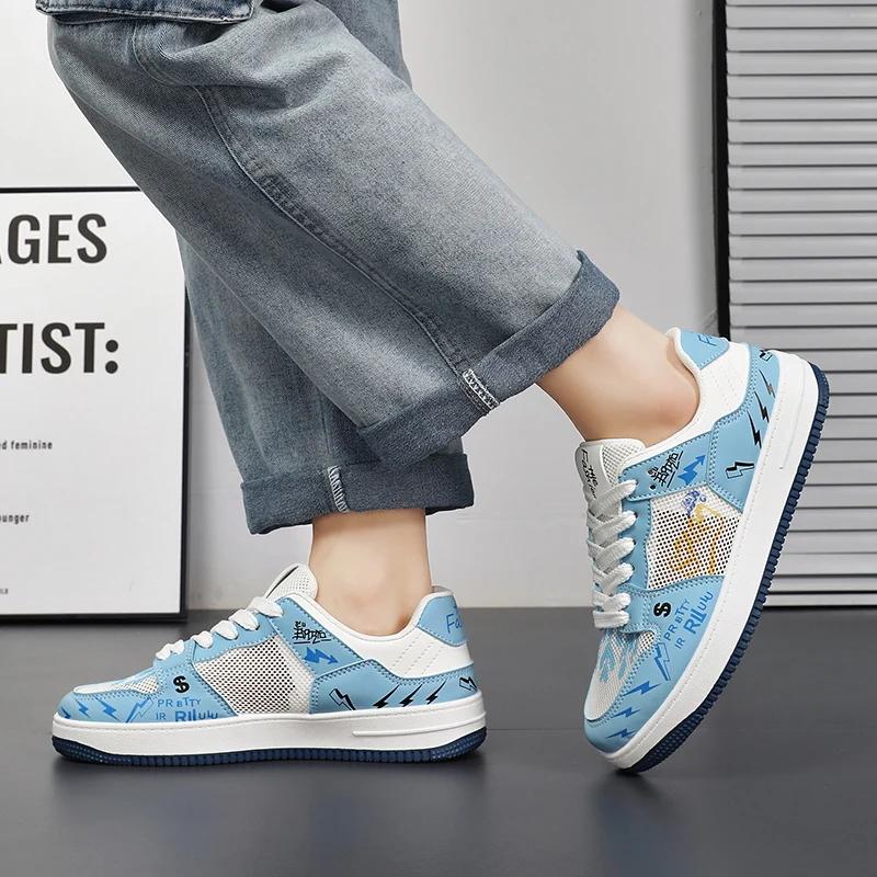 Fashion Brand Designer Red Men's Skateboarding Shoes Fashion Anime Sneakers Men Leather Casual Skate Sneaker Men Hip Hop Street Shoes