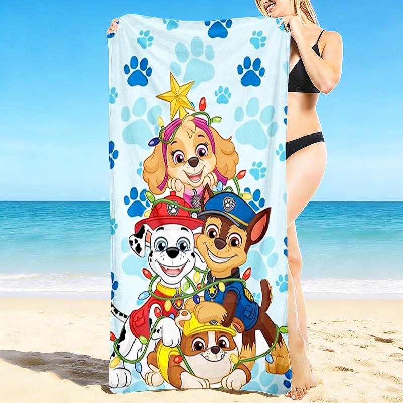1Pc Paw Patrol Christmas Adventure Beach Towel Quick Dry Multiuse For Beach Pool Gym Yoga Home Travel Christmas Halloween Xmas Gift S1353