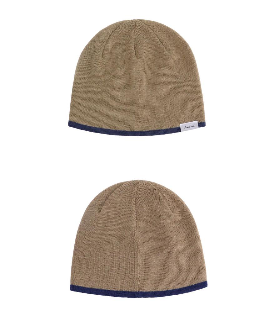 Women's Double Layer Knit Beanie for Large Heads - Color Block, Small Face Effect, Warm Wool for Autumn/Winter, Perfect for Cycling & Climbing.