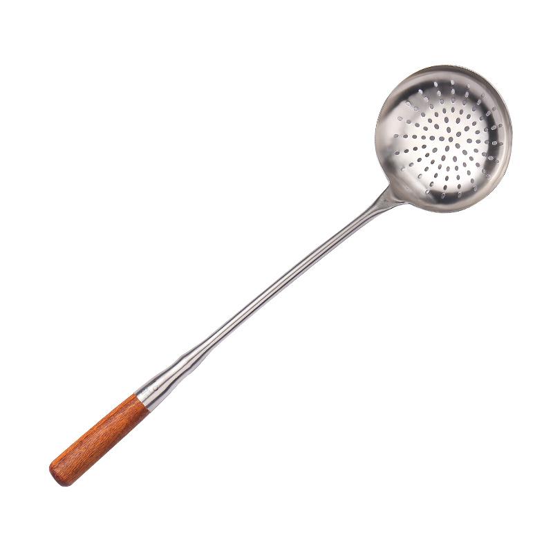 Stainless Steel Slotted Spoon for Scooping Noodles, Large Household Kitchen Filter Screen, Hot Pot Oil Grid Spoon, Chef