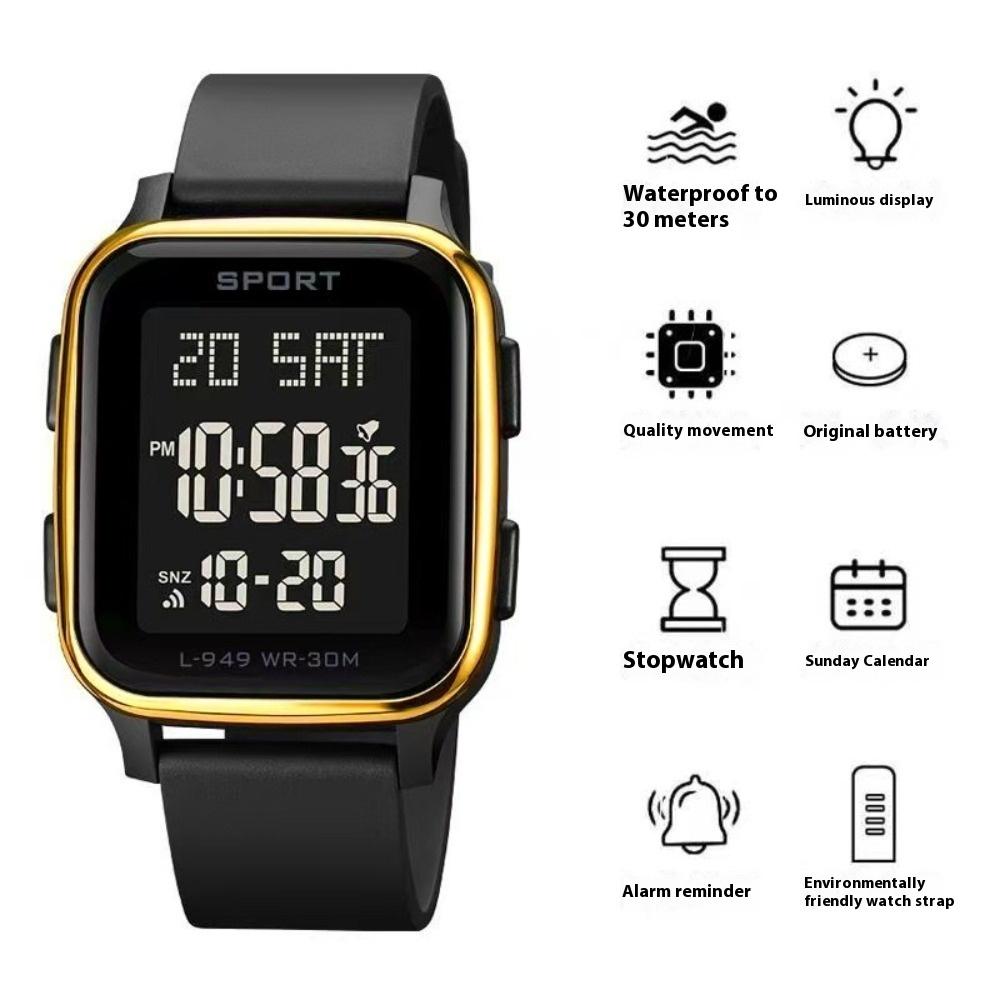 Teen Electronic Watch Junior High School Student Male and Female Sports Simple Trend Multi-function Watch