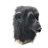 Halloween Monkey Cosplay Mask Full Coverage Latex Head Cover for Adult