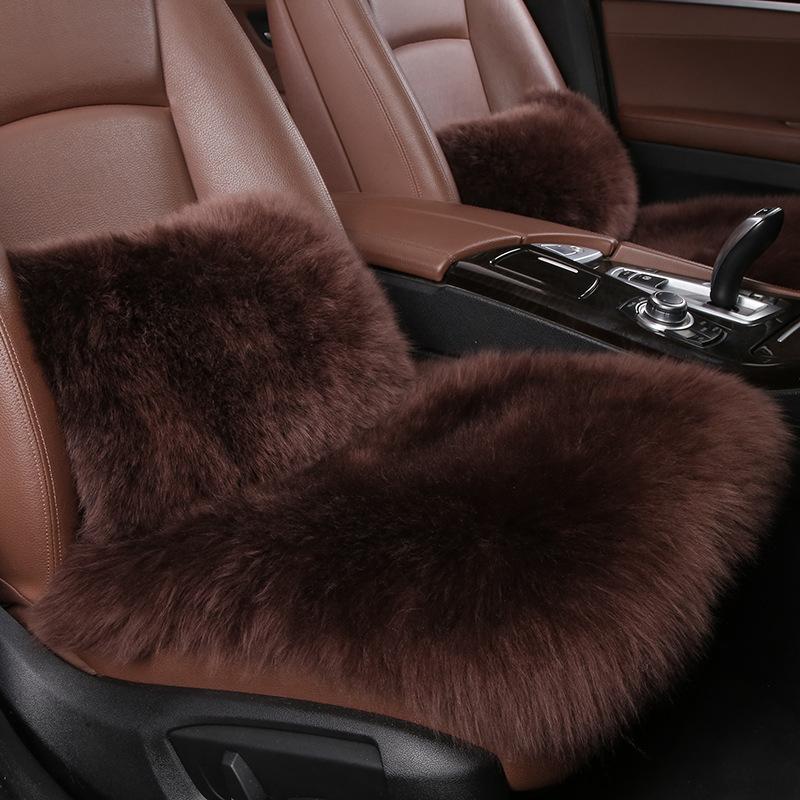 11 Colors Australian Pure Natural Wool Car Seat Cover Long Plush Sheepskin Winter Seat Cushion Waist Pillow Fuzzy Seat