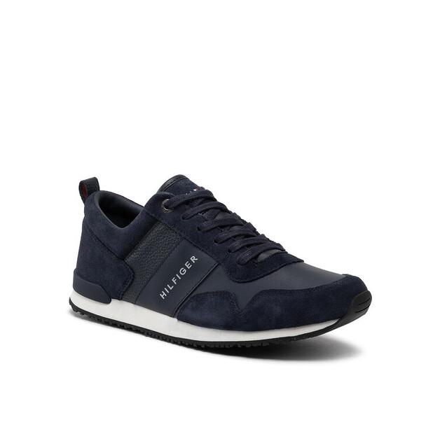 Мужские кроссовки Tommy Hilfiger Iconic кожа замша mix runner fm0fm00924 granatowy