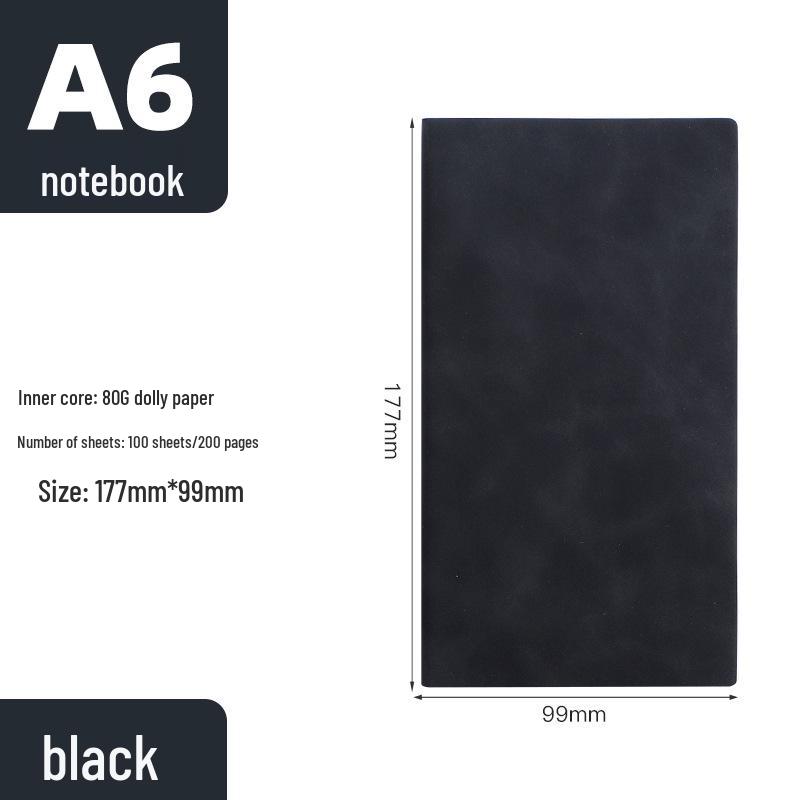 A5 Sheepskin Leather Notebook - Retro Soft Business Diary Planner with Custom Logo