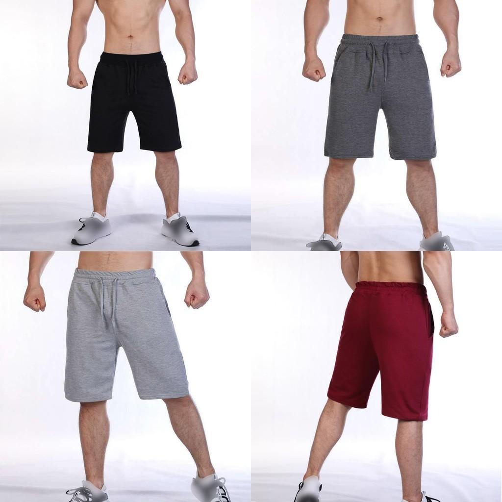 Soft Casual Drawstring Mens Shorts Plain Athletic Running Training Bottoms