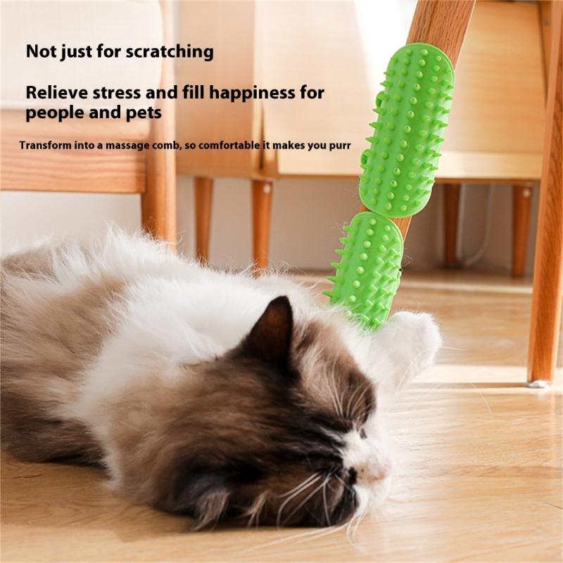 Soft Cats Selfs Groomer Silicone Cats Grooming Massage Brush Face Scratchers Pet Massage Shedding Tool for Table Legs