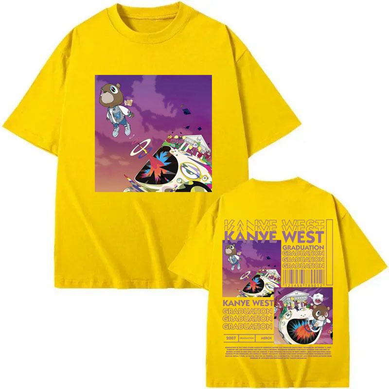 Limited Rapper Kanye West Merch T-shirt Music Album Graduation Graphic T Shirts Men Women Fashion Short Sleeve T-shirts