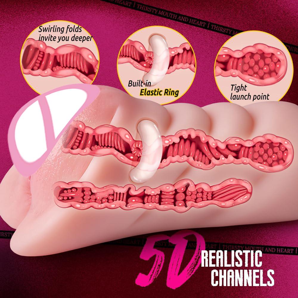 Realistic Silicone Pocket Pussy for Men Anal Vagina Masturbator Adult Sex Toy for Sex Machine Jerkmate