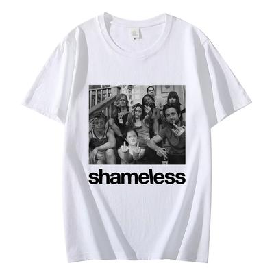 TV Play Shameless Camisetas Gráficas Masculinas Femininas Moda Vintage Manga Curta Camiseta Streetwear Algodão Oversized Top Tendência Retrô Y2k