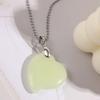 Novel Natural Stone Green Luminous Pendant Temperament Irregular Loves Heart Stone Crystal Necklace Gift Trend Jewelry