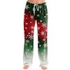 Women's Christmas Print Pants Casual Pants No Pockets