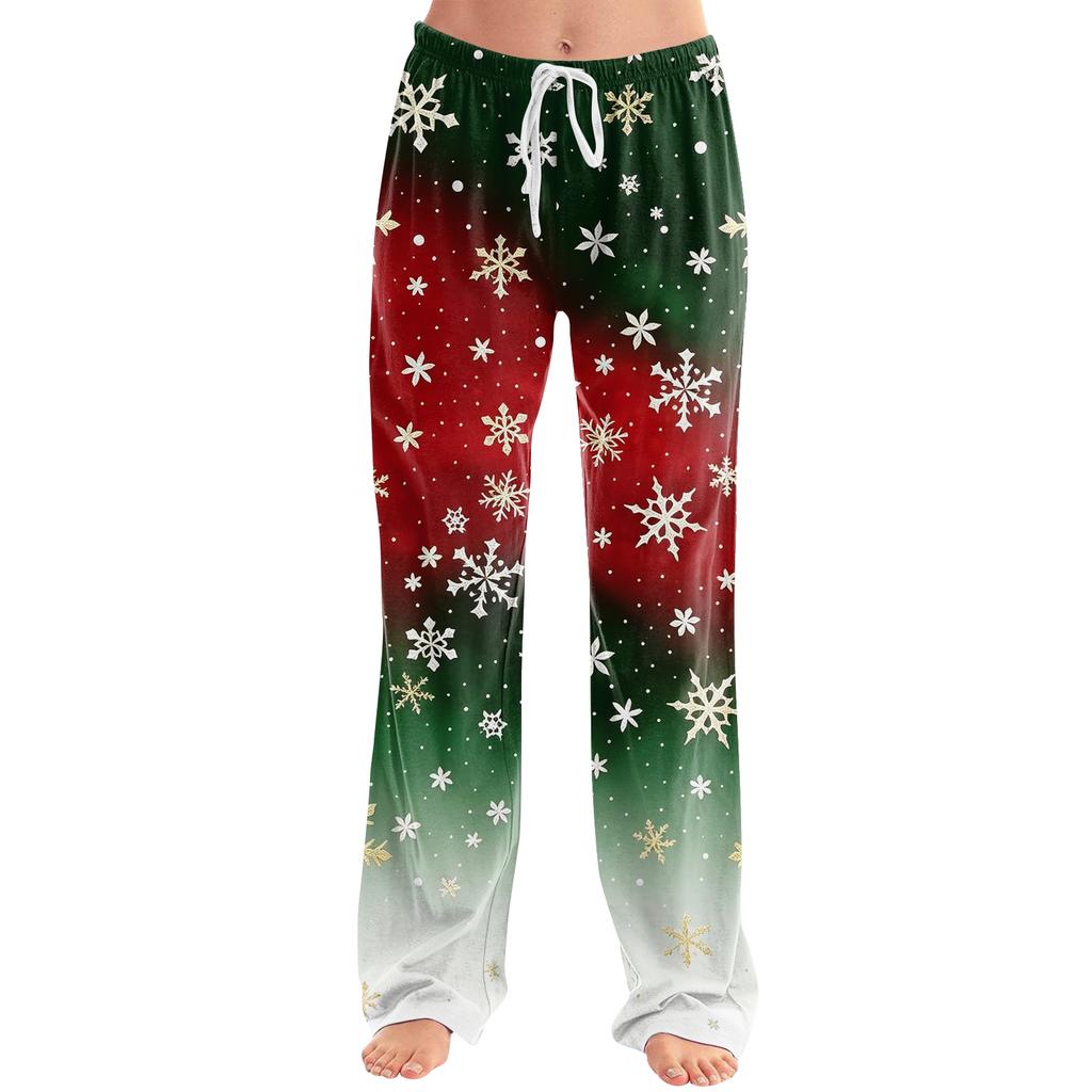 Women's Christmas Print Pants Casual Pants No Pockets