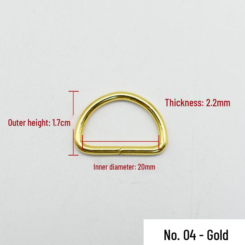 Högkvalitativa Metall D-rings Väskaccessoarer: Guld & Silver Förtjockad Kedjelänksspänne