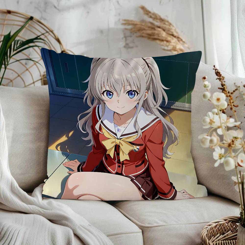 Charlotte Tomori Nao Anime Cushion Cover 30x50 Polyester Sofa Cushions Decorative Throw Pillows Home Decoration Pillowcover