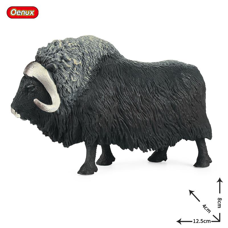 Oenux Simulation Cute Farm Animals Milk Cow Cattle Calf Angus Bull OX Buffalo Model Action Figures Educational Cute Toy Kid Gift