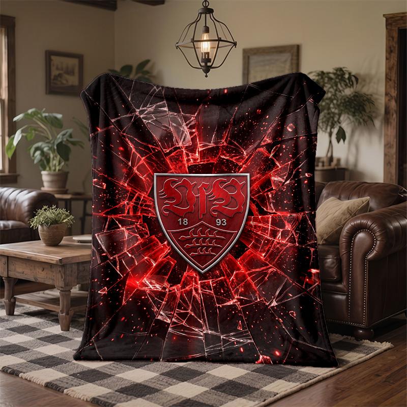 VfB Stuttgart Football Print Flannel Blanket Soft Warm Sofa Bed Throw Blanket For Home Office Bedroom