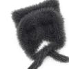 Solid Color Beanies Cap Windproof Women Earmuffs Cap Cute Winter Bear Ears Hat