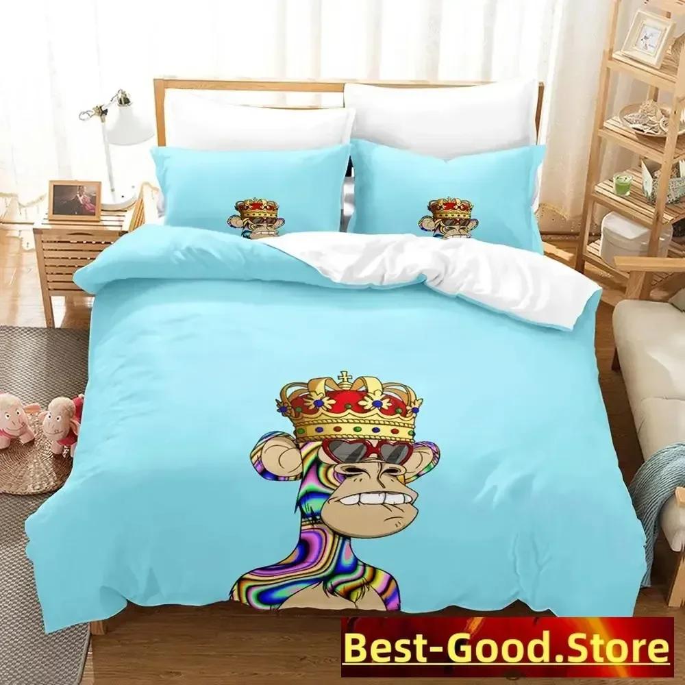 Bored Ape Yacht Club BYAC NFT Bedding Set Printed With Pillowcase Bed Duvet Cover Soft Single Double Queen Super King Size
