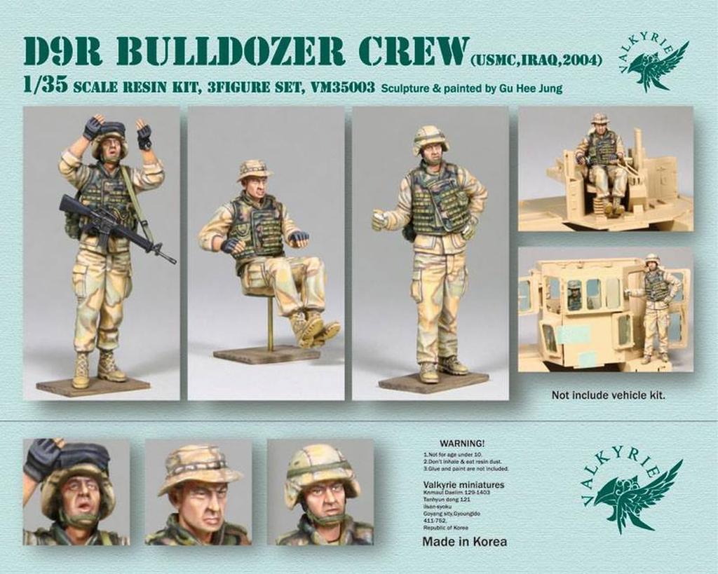 Valkyrie Miniature 1/35 Scale Resin Kit of the Modern American D9R Armored Bulldozer with Crew, 3 Figures, VM35003