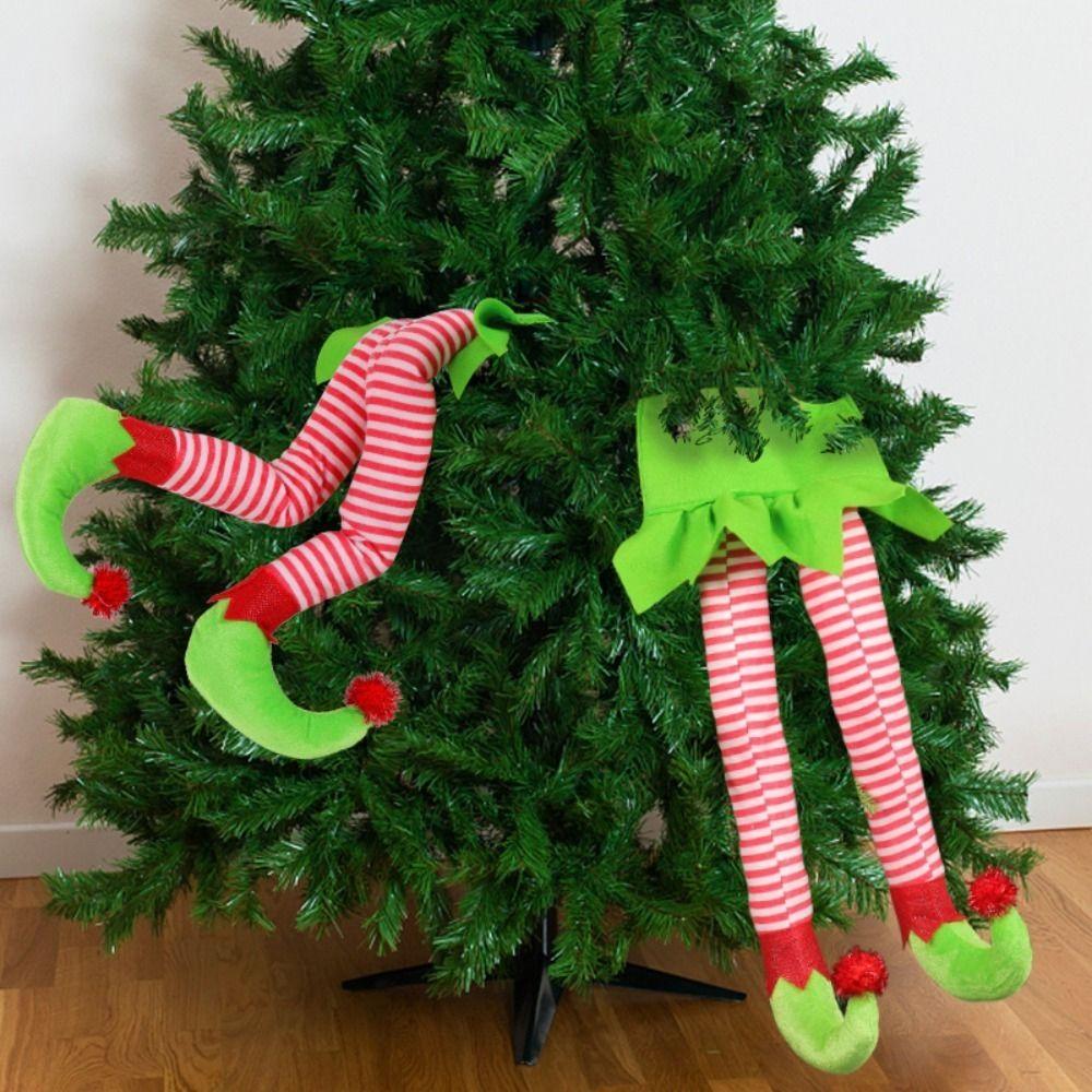 Long-lasting Hanging Ornaments Elf Leg Door Decor Funny Christmas Tree Ornament  Home