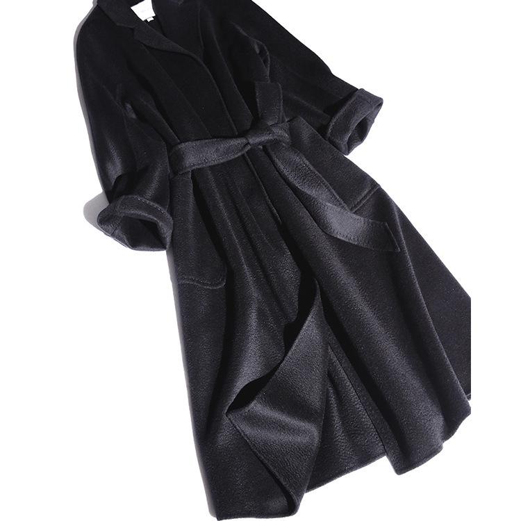 M Family Water Ripple High-End Women's Double-Sided Cashmere Coat