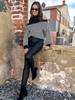 2026 Fall/Winter Retro Striped Off-Shoulder Lantern Sleeve Sweater for Women