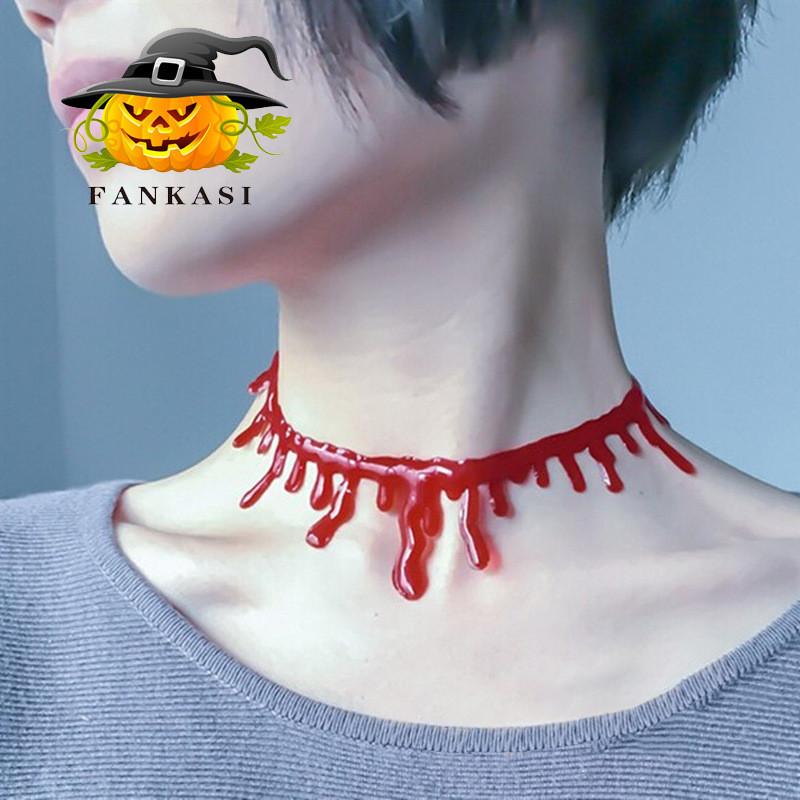 Unique Handmade Halloween Blood Drip Necklace For Vampires Perfect For Cosplay Parties