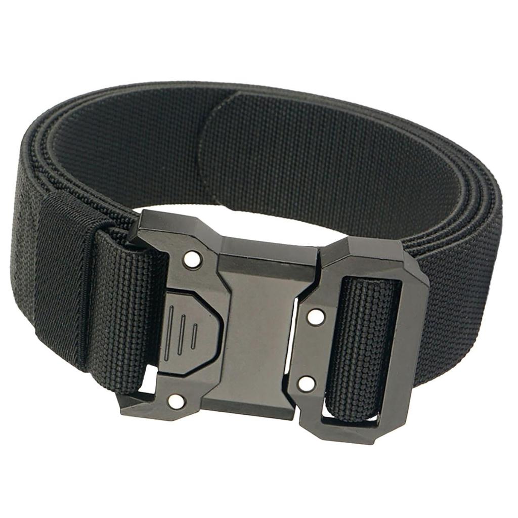 One Limitation Tactical Elastic Quick Release Belt for Work and Military BP636 One-Touch Use, Men's (Black)