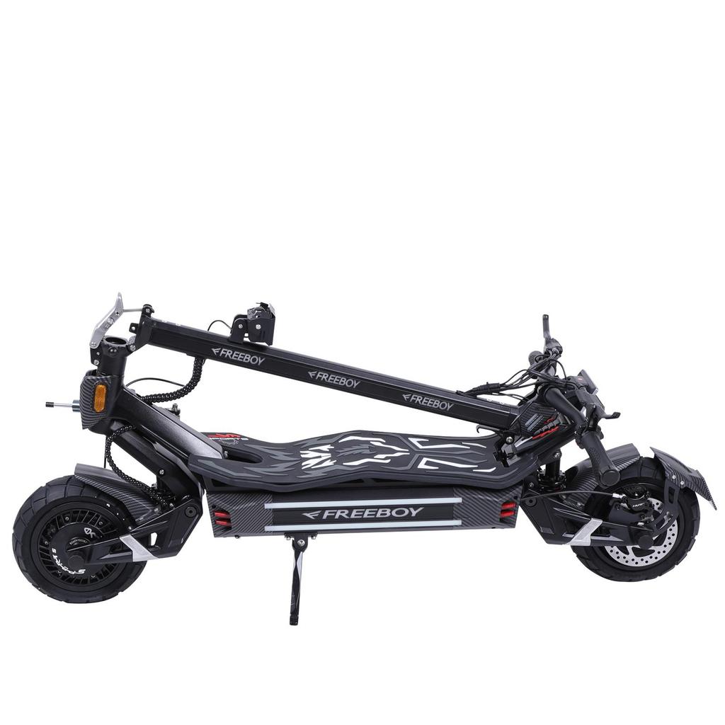 Patinete Elétrico FREEBOY H16 60V 30Ah Bateria de Alta Capacidade 3000W Motor Potente Pneus Off-Road de 11 Polegadas E-Scooter Dobrável para Todos os Terrenos para Adultos