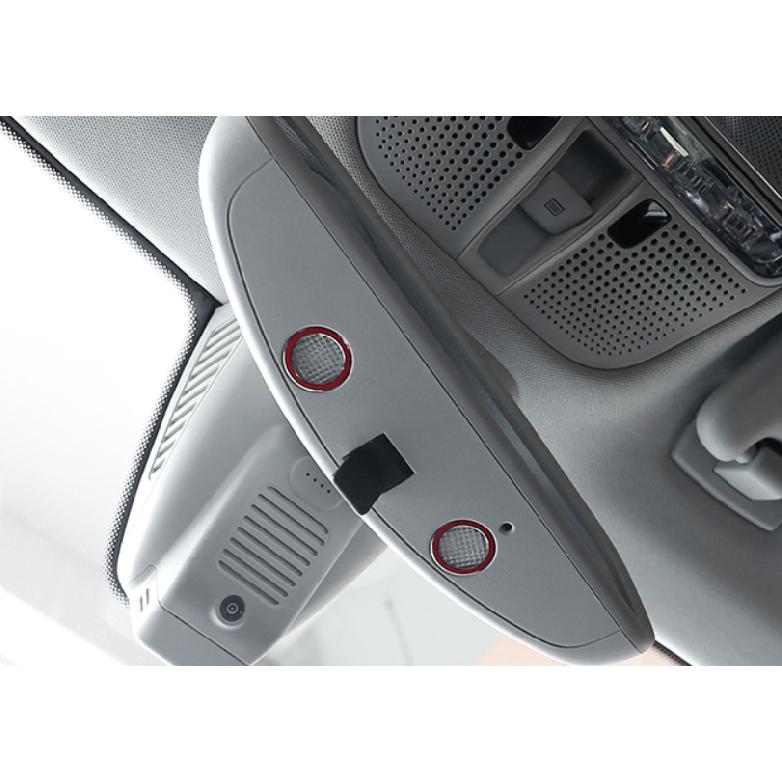 Red Aluminum Interior Rearview Mirror Ring Cover Trim For Benz C-Class 2015-