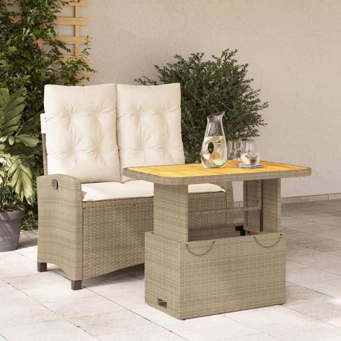 VidaXL Ensemble à Manger de Jardin avec Coussins 2 pcs, Table de Terrasse, Ensemble de Meubles de Patio, Mobilier 3277418