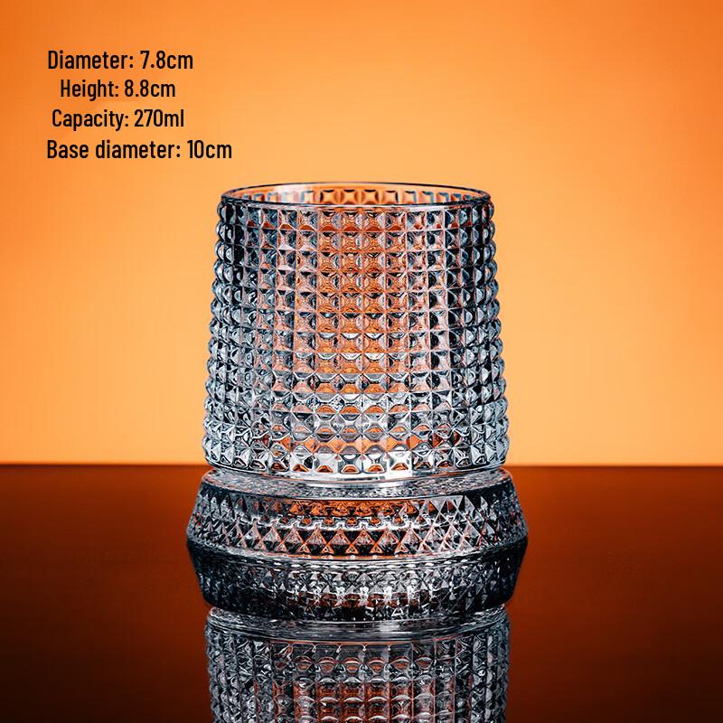 OLOEY Luxury Crystal Rotating Whiskey Glasses