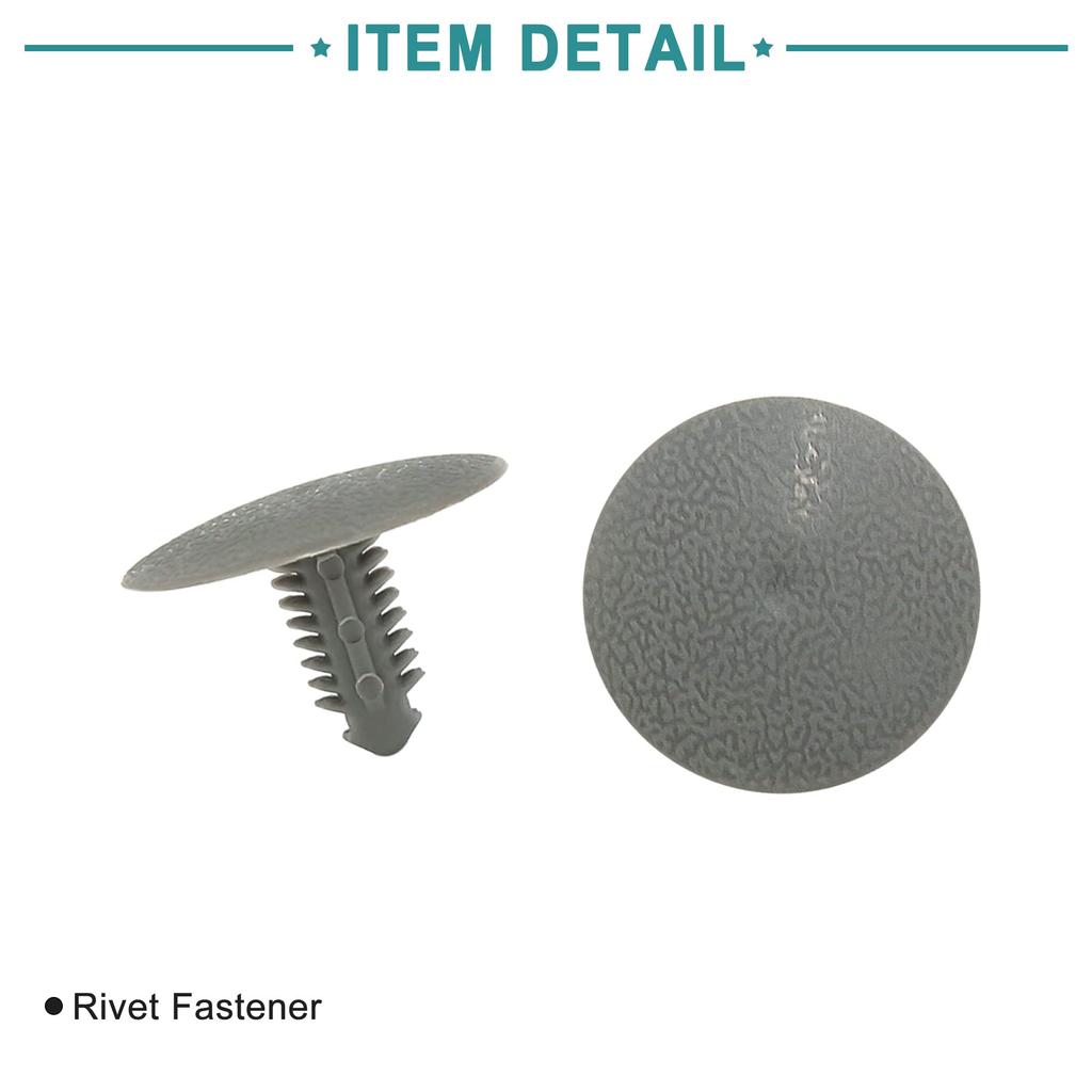 ACROPIX Clip Fastener Retainer Interior Rivets 6.5mm Gray 30pcs
