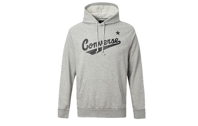 Converse Sweatshirts Men s Gray Hooded Moderate Regular 10017675-035 S