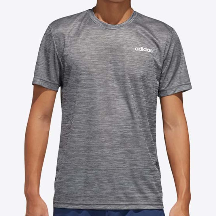 adidas T Shirts Men's Gray Crew Neck Moderate Straight Fit FL0323